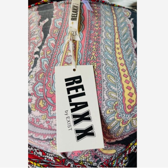 Relaxx by Exist Black Red Paisley Dress 2X NWT Boho Chic - Picture 8 of 10